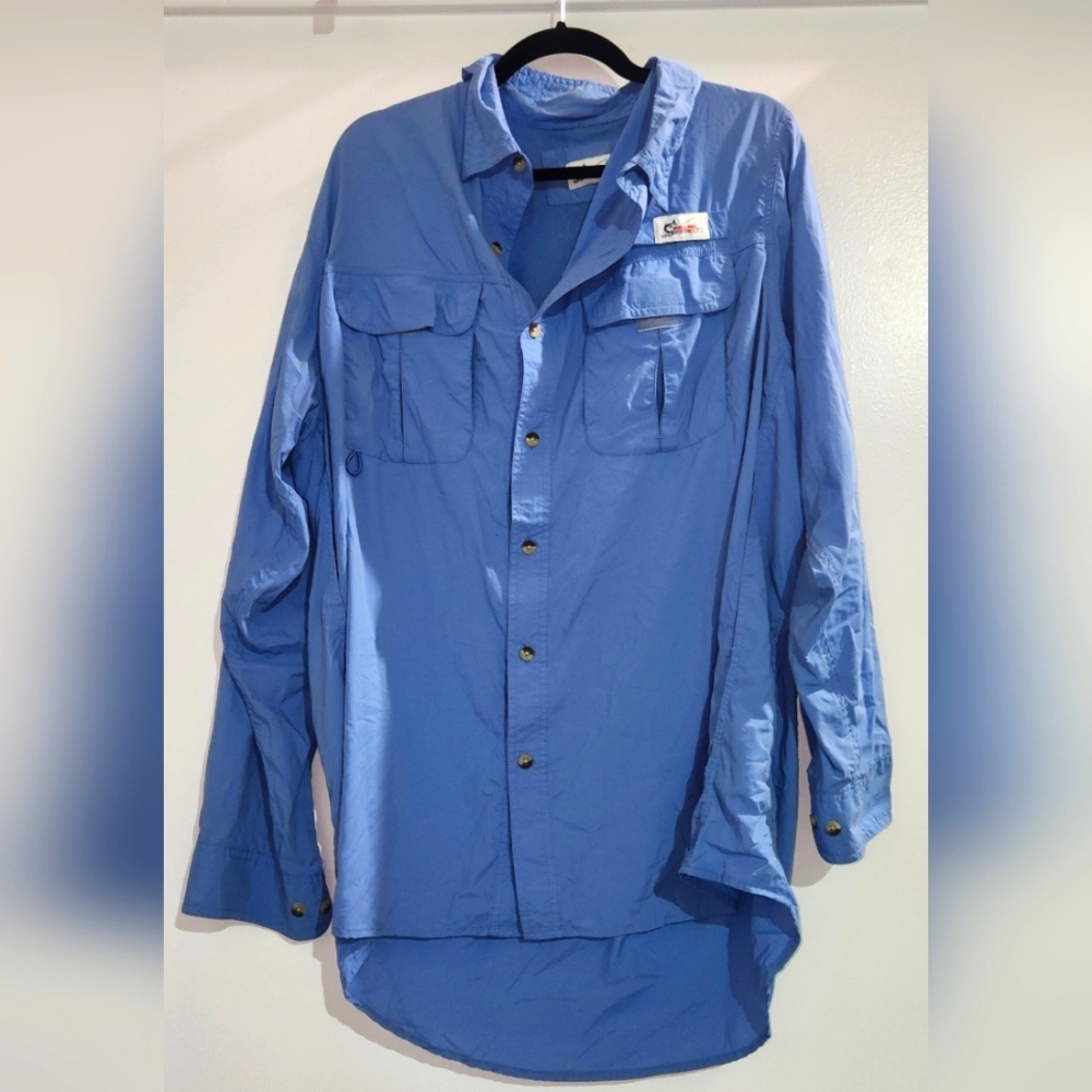 Worldwide Sportsman Blue Fishing Shirt Sz XL